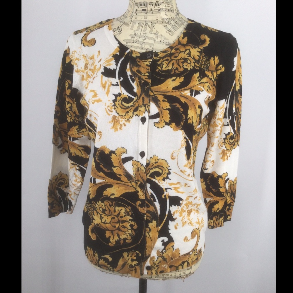Joseph A. Medium Gold With Black Cardigan